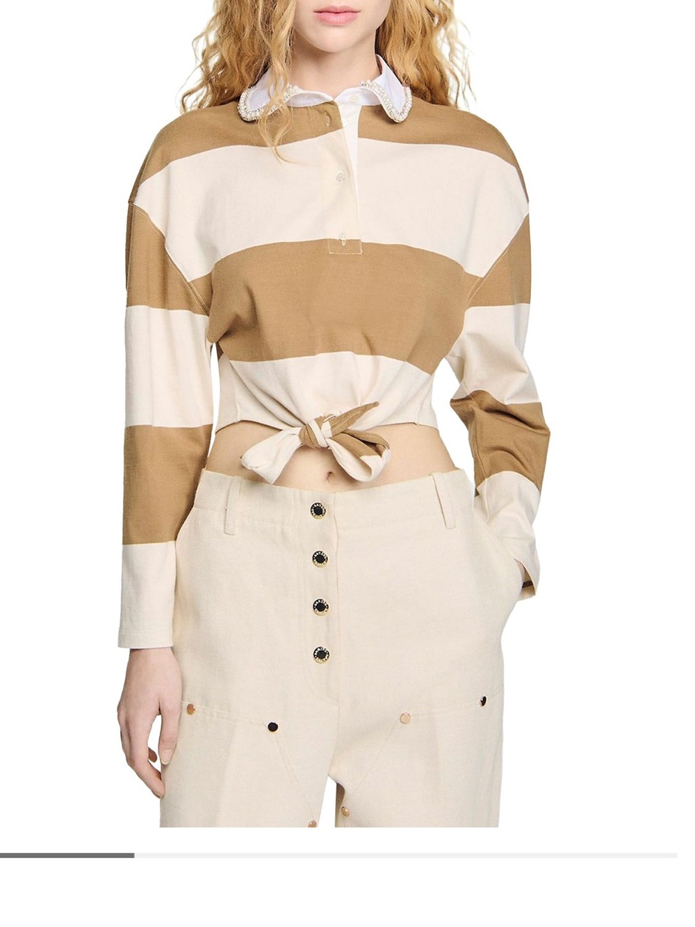 Sandro Federica Striped Cotton Shirt